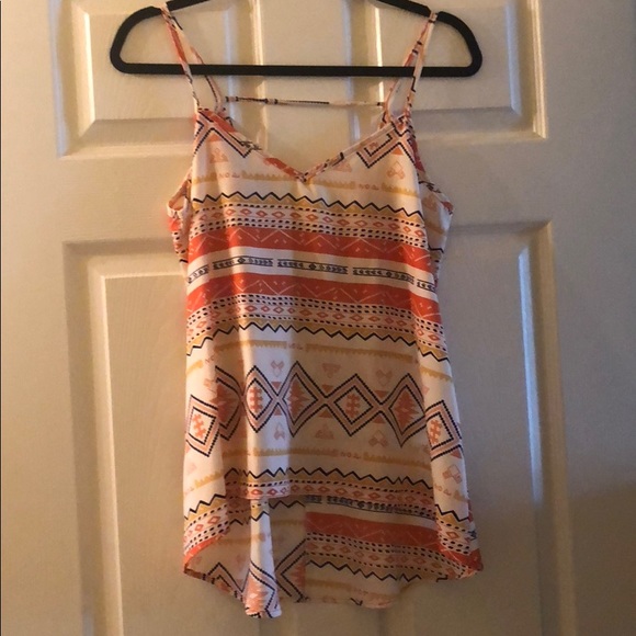 Coral and Gold Aztec Print Tank - Picture 1 of 2